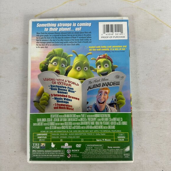 Planet 51 DVD Animated Family Movie Featuring Dwayne Johnson - Picture 3 of 4